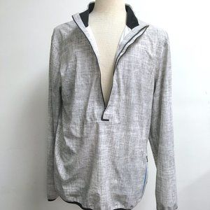 LULULEMON gray tweed windbreaker shirt zip top L